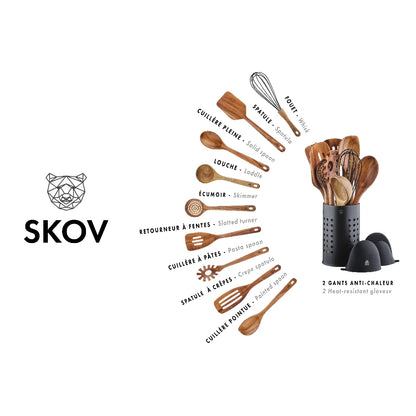 Set d'Ustensiles de Cuisine Bois SKOV Bjorn 12 Pièces MKR00014547170