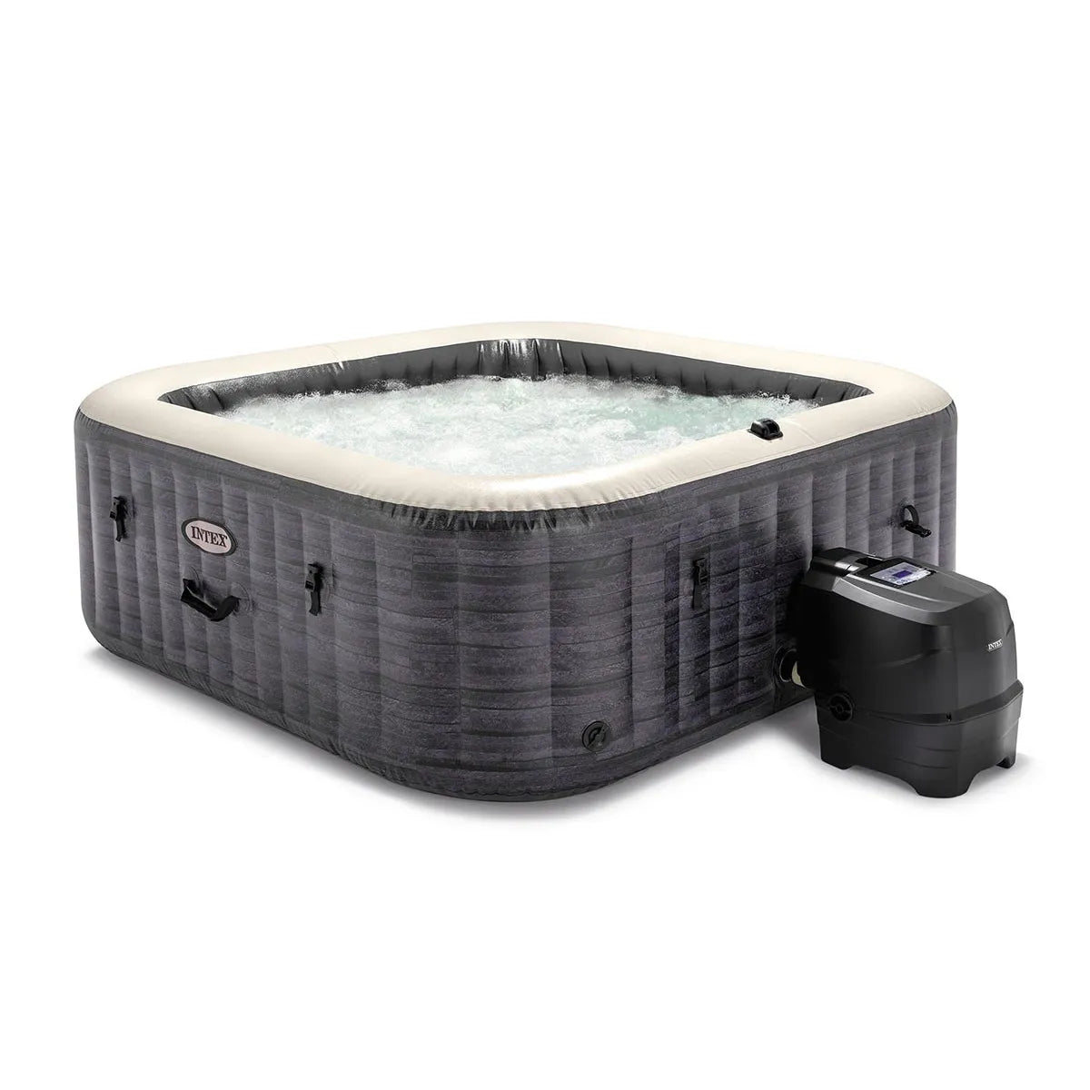 Spa Gonflable Intex PureSpa Ardoise Carré Bulles 4 Places MKR00014316449