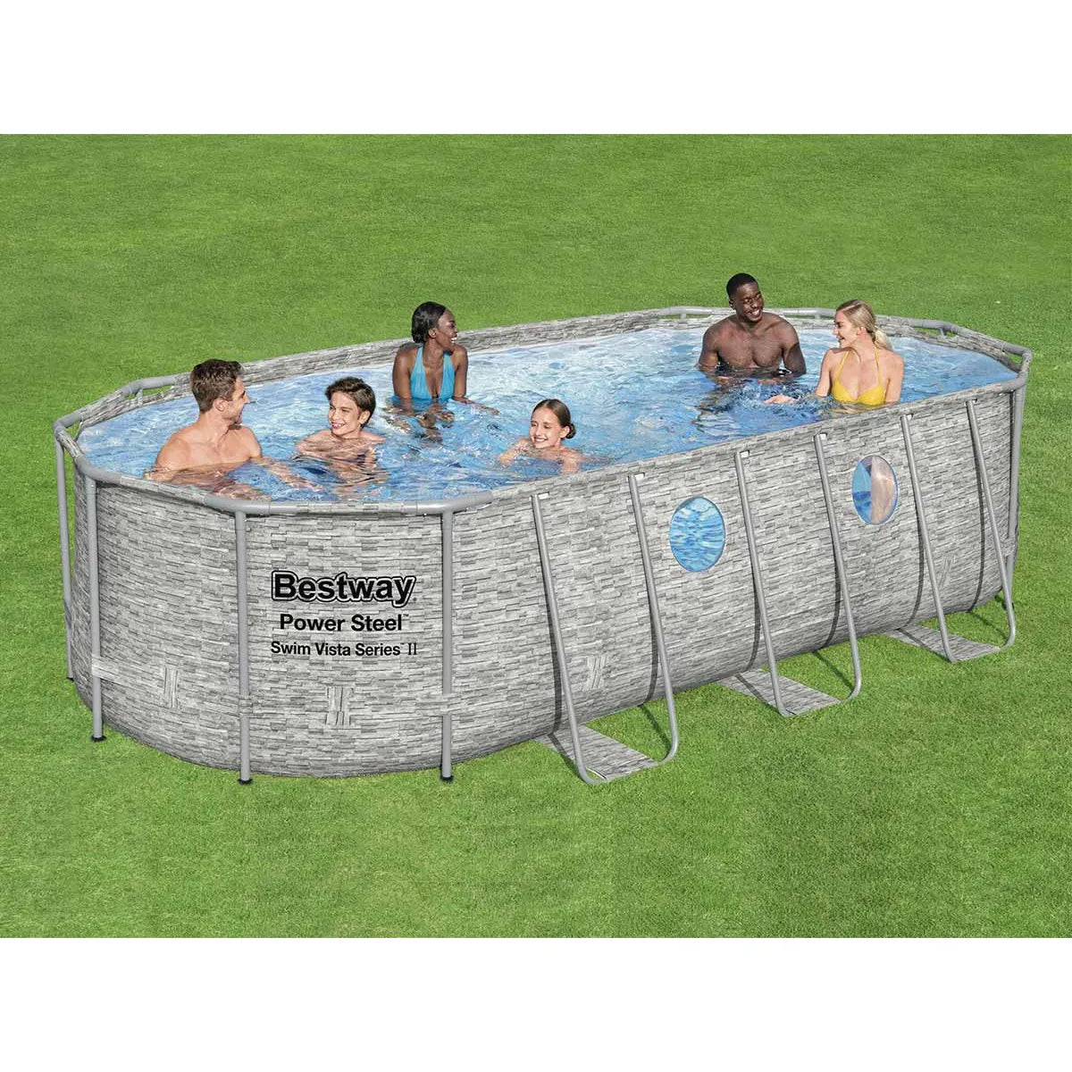 Bestway Piscina SwimVista con Ventanas 5,49x2,74x1,22 m