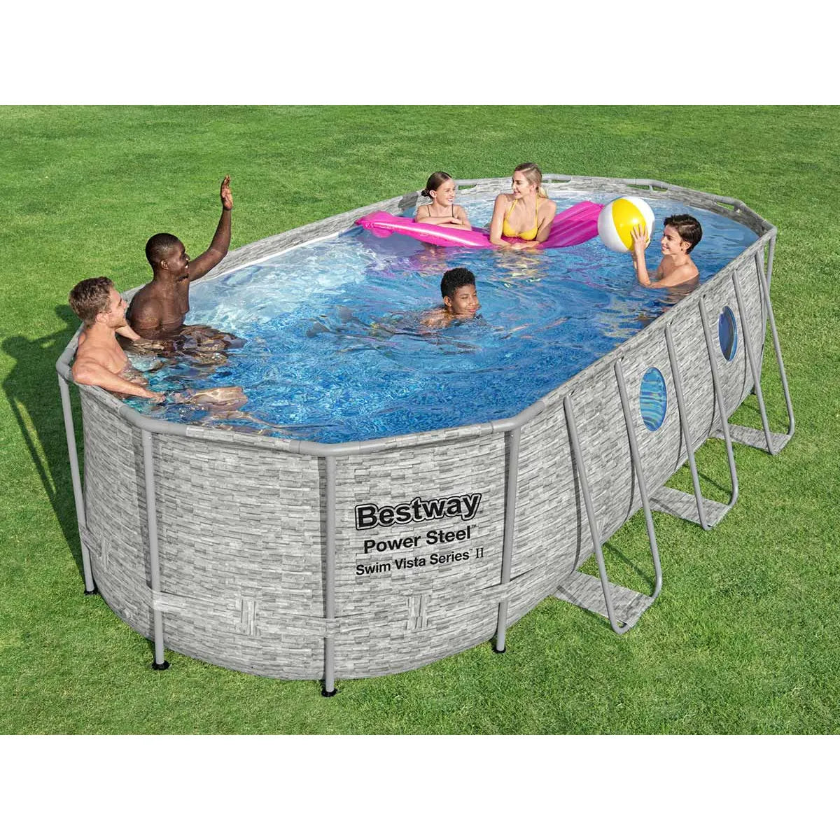 Bestway Piscina SwimVista con Ventanas 5,49x2,74x1,22 m
