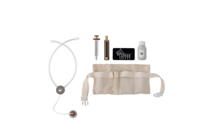 Vetri Spielset Tierarzt aus FSC‑Buche Grau 6‑teilig Kinder