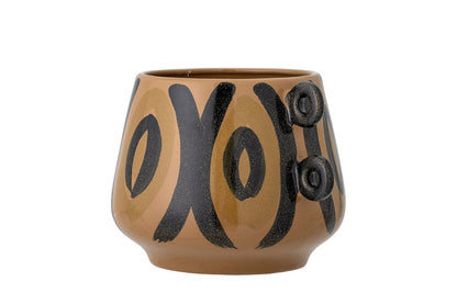 Blumentopf Soria – Dekoratives Steingutdesign in Braun