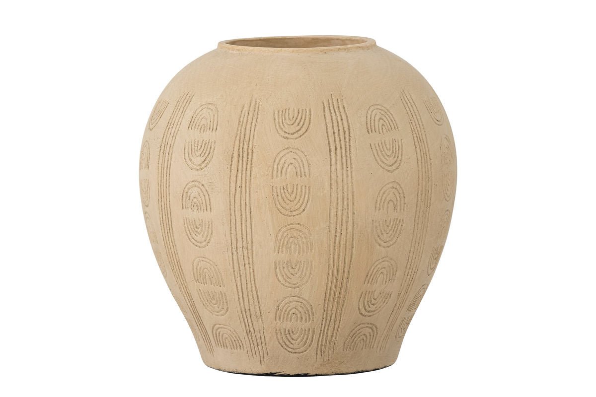 Luxusbetten24 Aductu Helle Terrakotta Vase Mit Eleganter Form