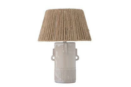 Luxusbetten24 Tischlampe Cocoahead mit Juteschnur Weiß