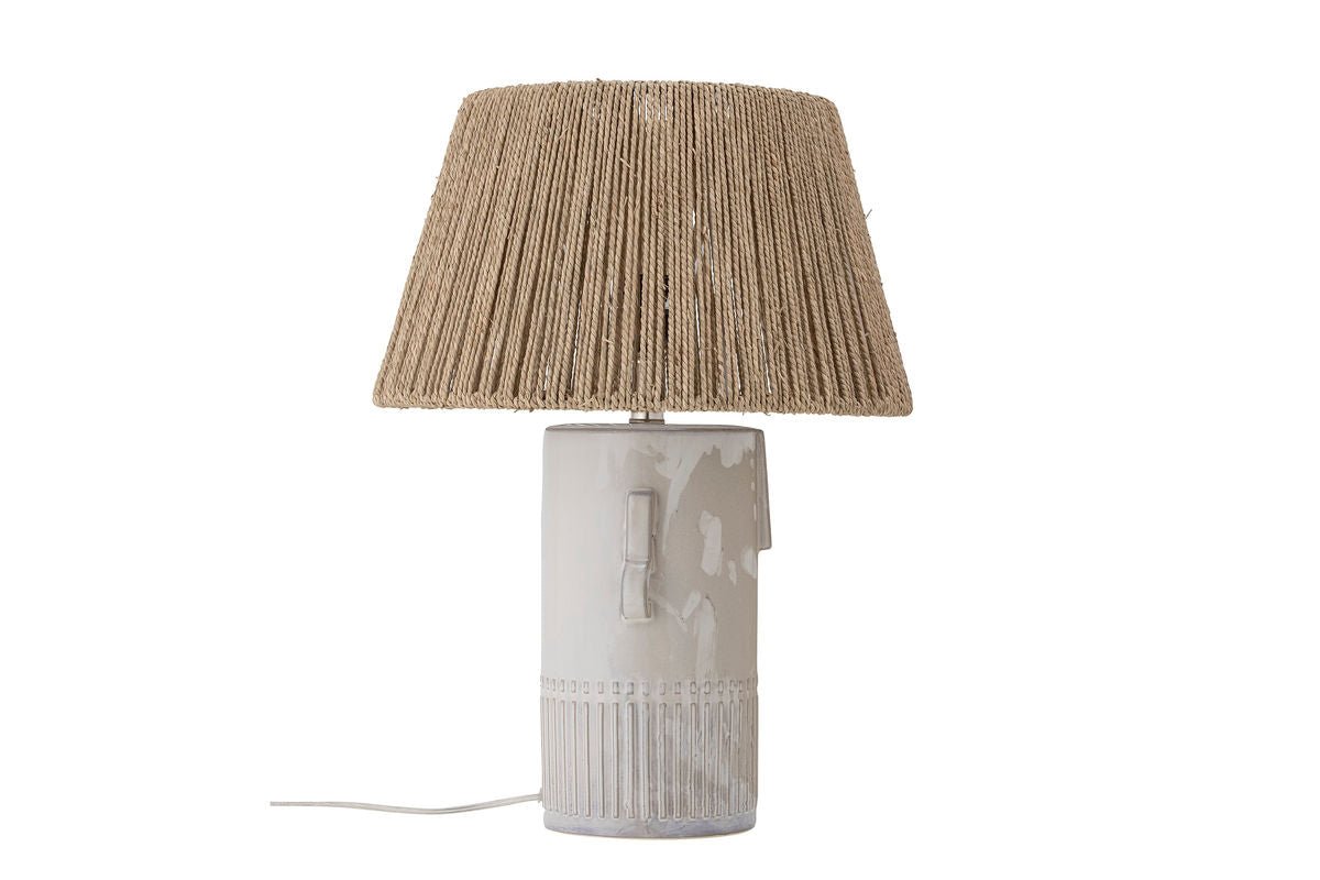 Luxusbetten24 Tischlampe Cocoahead mit Juteschnur Weiß