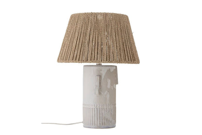Luxusbetten24 Tischlampe Cocoahead mit Juteschnur Weiß
