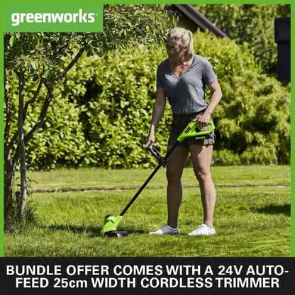 Greenworks Cortacésped a Batería 24 V con Recogedor 30 L