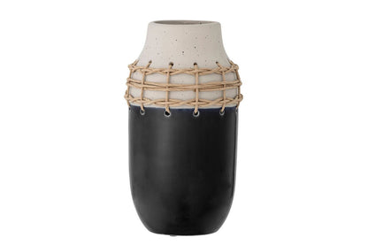 Vase "Darkness" – Handgefertigte Elegante Keramikvase mit Detail für Wohnzimmer
