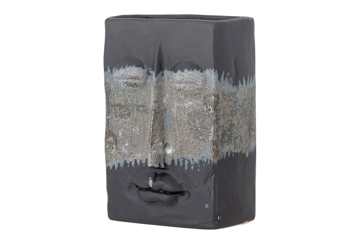 Luxusbetten24 Kaelra Vase Steingut Schwarz