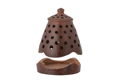 Luxus Teelichthalter Puncto Dunkles Terrakotta Keramik Modern Wohnaccessoire