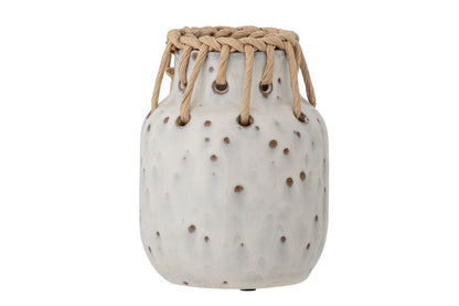 Luxusbetten24 Vase Luna Weiße Keramikvase Minimalistisches Design für Wohnzimmer