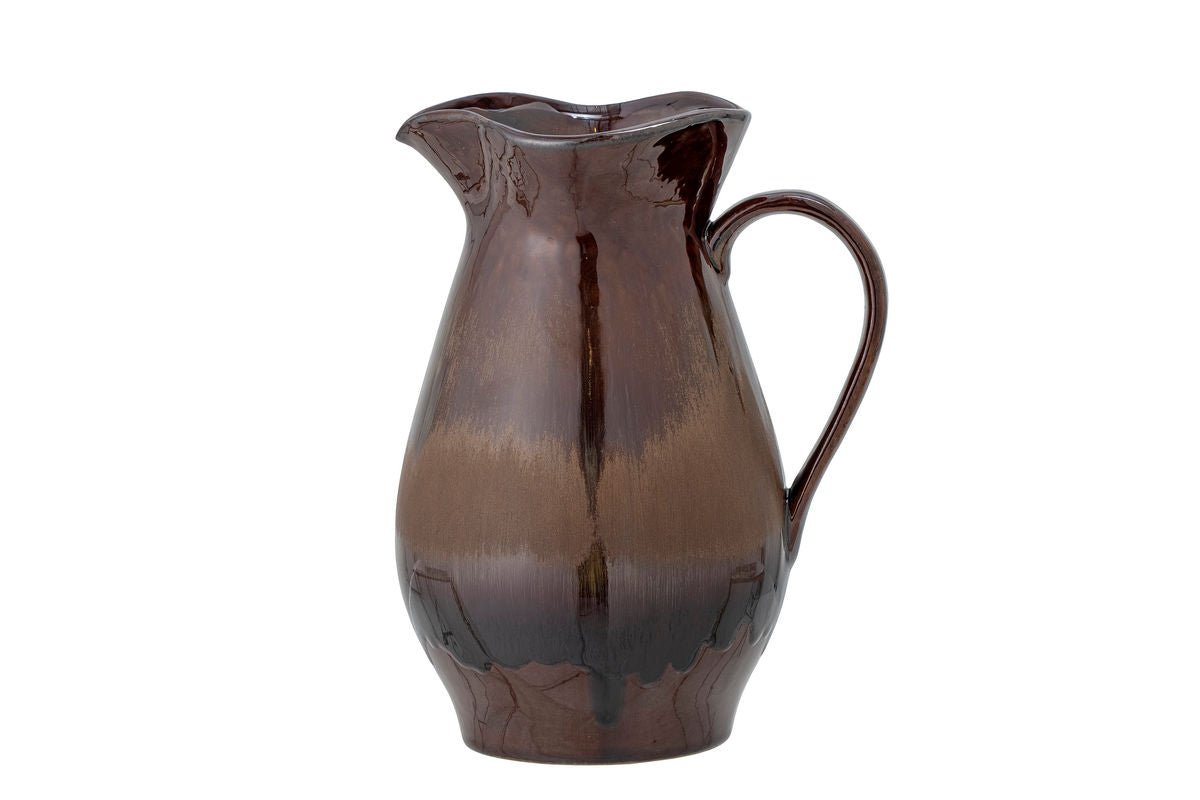 Krug Liros Steingut Vase mit Reaktiver Glasur in Braun