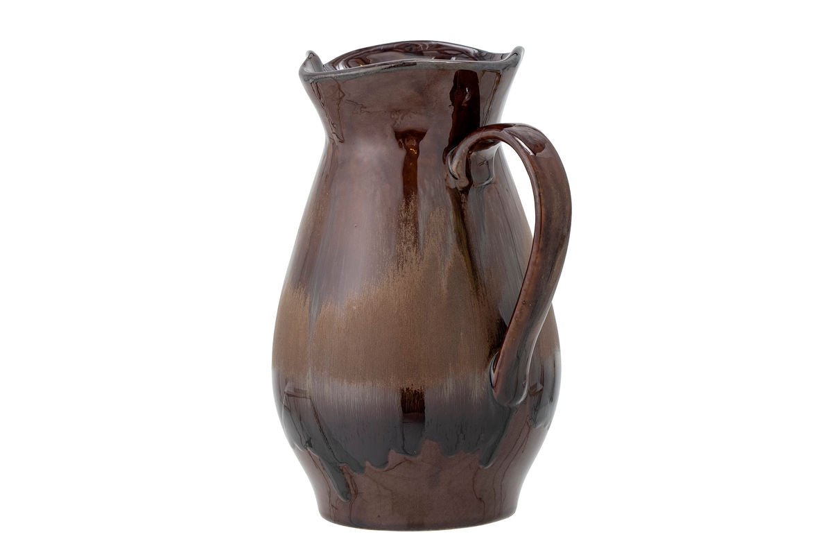 Krug Liros Steingut Vase mit Reaktiver Glasur in Braun