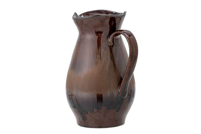 Krug Liros Steingut Vase mit Reaktiver Glasur in Braun