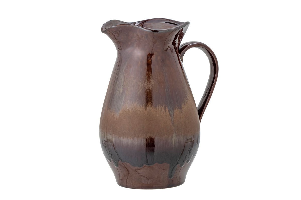 Krug Liros Steingut Vase mit Reaktiver Glasur in Braun