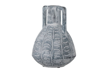 Gresto Elegante Graue Keramikvase, Handgefertigt, Muster, Moderne Wohnzimmerdekoration