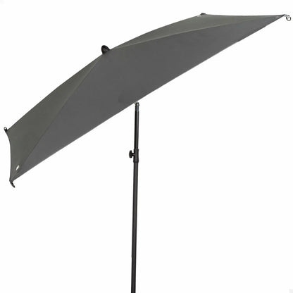 Aktive Parasol Cuadrado de Jardín Gris Con Mástil Centrado