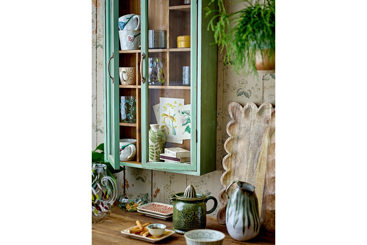 Luxusbetten24 Becher-Set Kivon – Blumenmotiv Steingut 3‑teilig Natur Handgefertigt