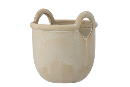 Blumentopf Fjell – Nordisches Steingutdesign in Naturgrau