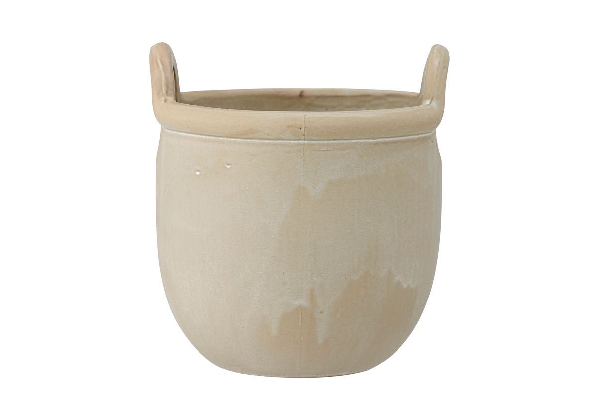 Blumentopf Fjell – Nordisches Steingutdesign in Naturgrau