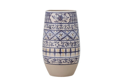 Luxusbetten24 Sarena Vase Blaues Steingut Blau