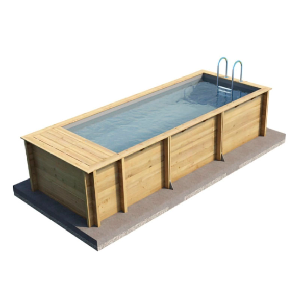 Contenedores Ejido Piscina Box Compatta Dorado Metal e Legno Rettangolare