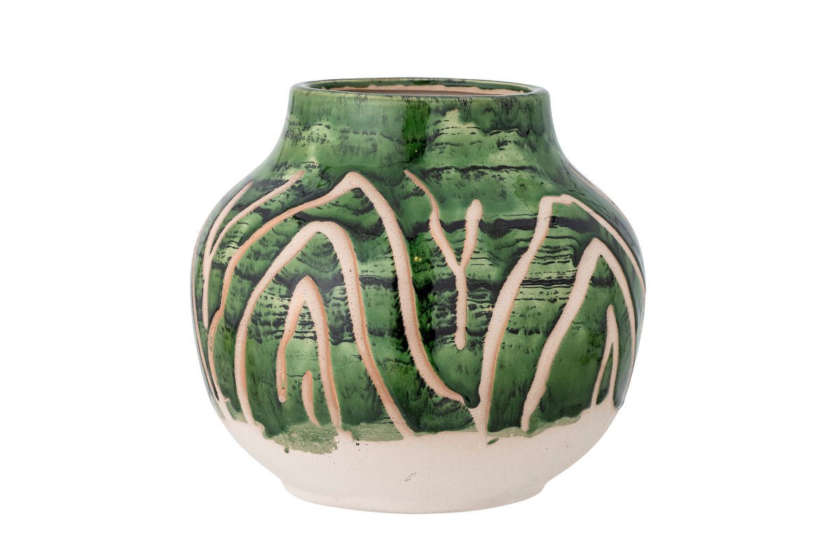 Vase „Mirava“ – Grünes Steingut