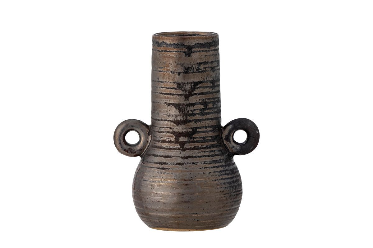 Luxusbetten24 Ora Handgefertigte Dekorative Steingut Vase Braun Wohnzimmer