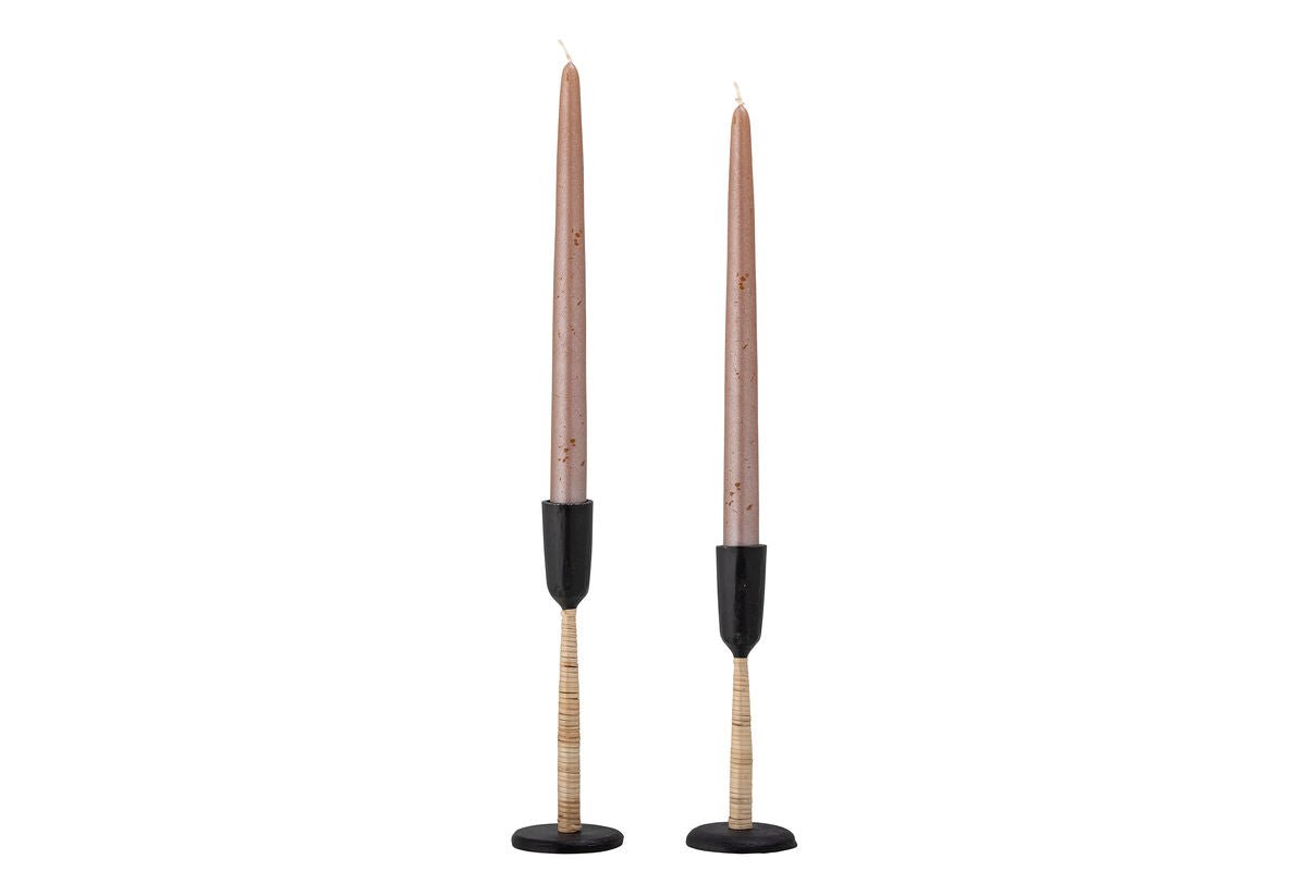 Kerzenhalter-Set Jamelia Handgehämmertes Metall Schwarz 2er-Set Elegantes Design