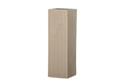 Luxusbetten24 Orlina Handgefertigte Braune Steingut Vase Wohnzimmer Dekor