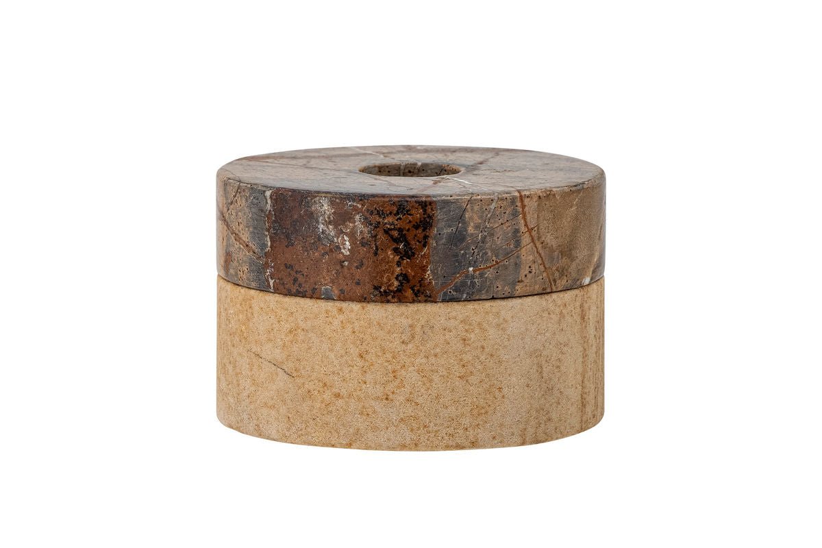 Luxusbetten24 Birki Kerzen- und Teelichthalter Braun Sandstein