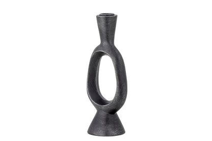 Kerzenhalter Noah – schwarzes Polyresin mit roher Metalloptik