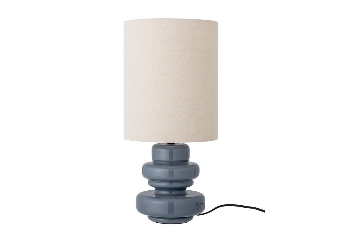 Luxusbetten24 Glory Tischlampe Gewelltes Glas Blau