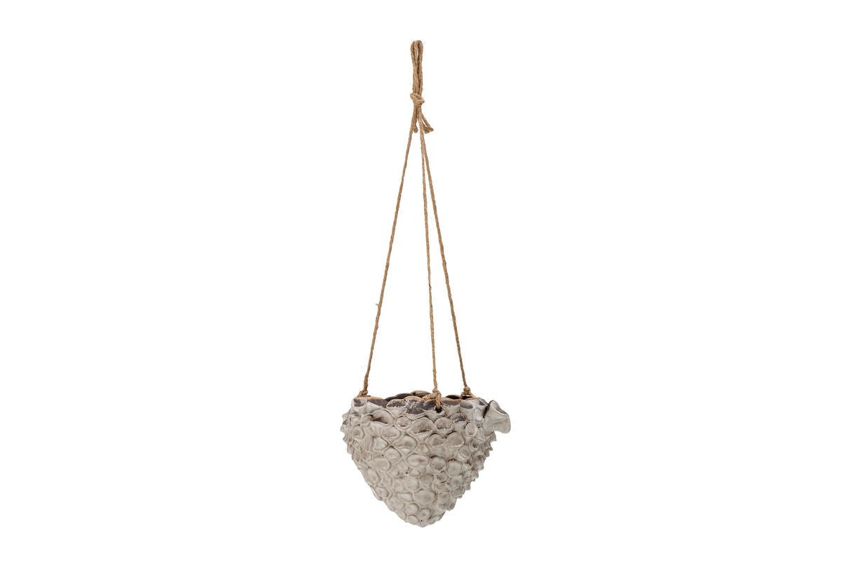 Luxusbetten24 Corallo Hängeblumentopf Steingut Natur Stil