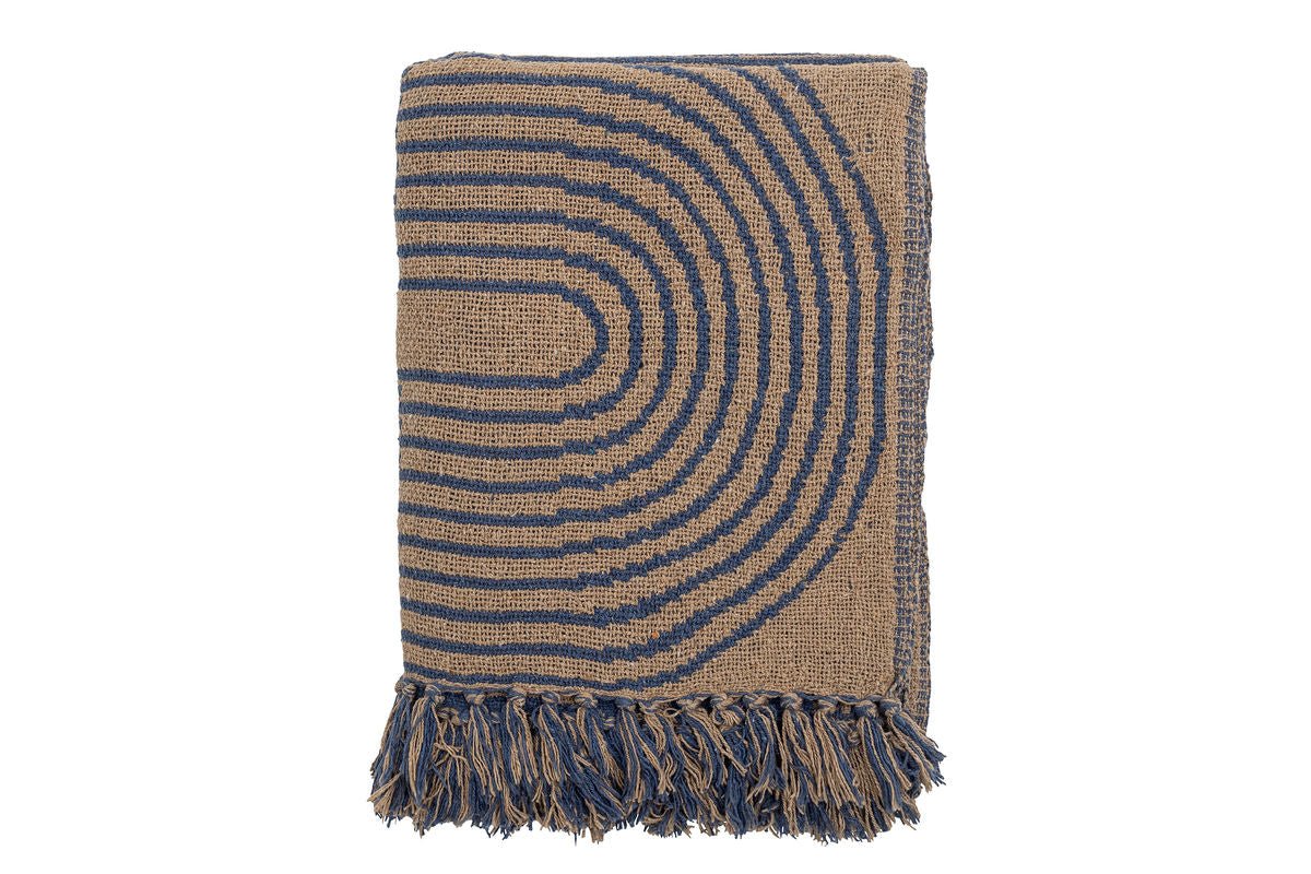 Überwurfdecke Nalu aus recycelter Baumwolle 160x130 Blau