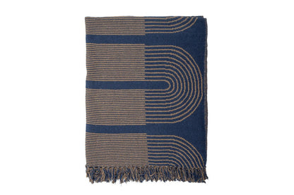 Überwurfdecke Nalu aus recycelter Baumwolle 160x130 Blau