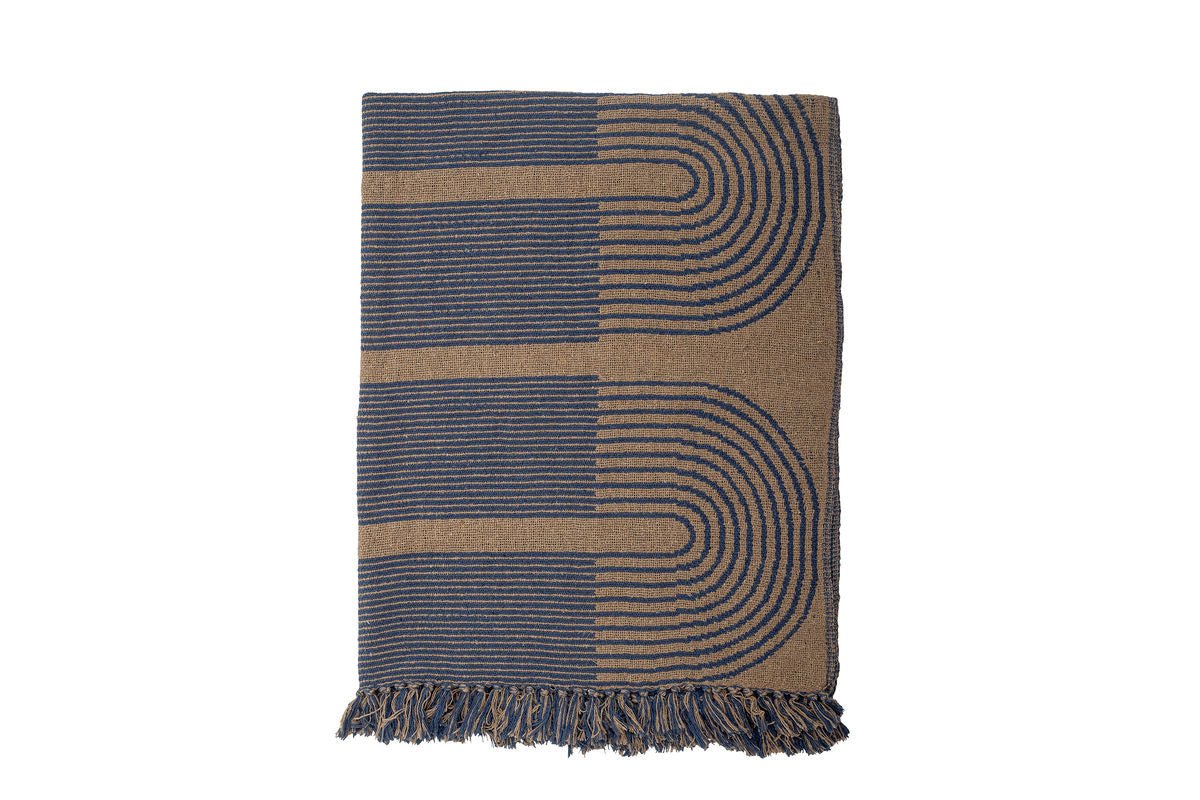 Überwurfdecke Nalu aus recycelter Baumwolle 160x130 Blau