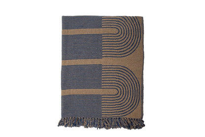 Überwurfdecke Nalu aus recycelter Baumwolle 160x130 Blau