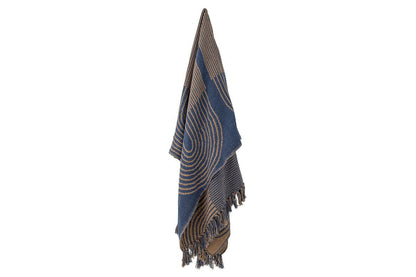 Überwurfdecke Nalu aus recycelter Baumwolle 160x130 Blau