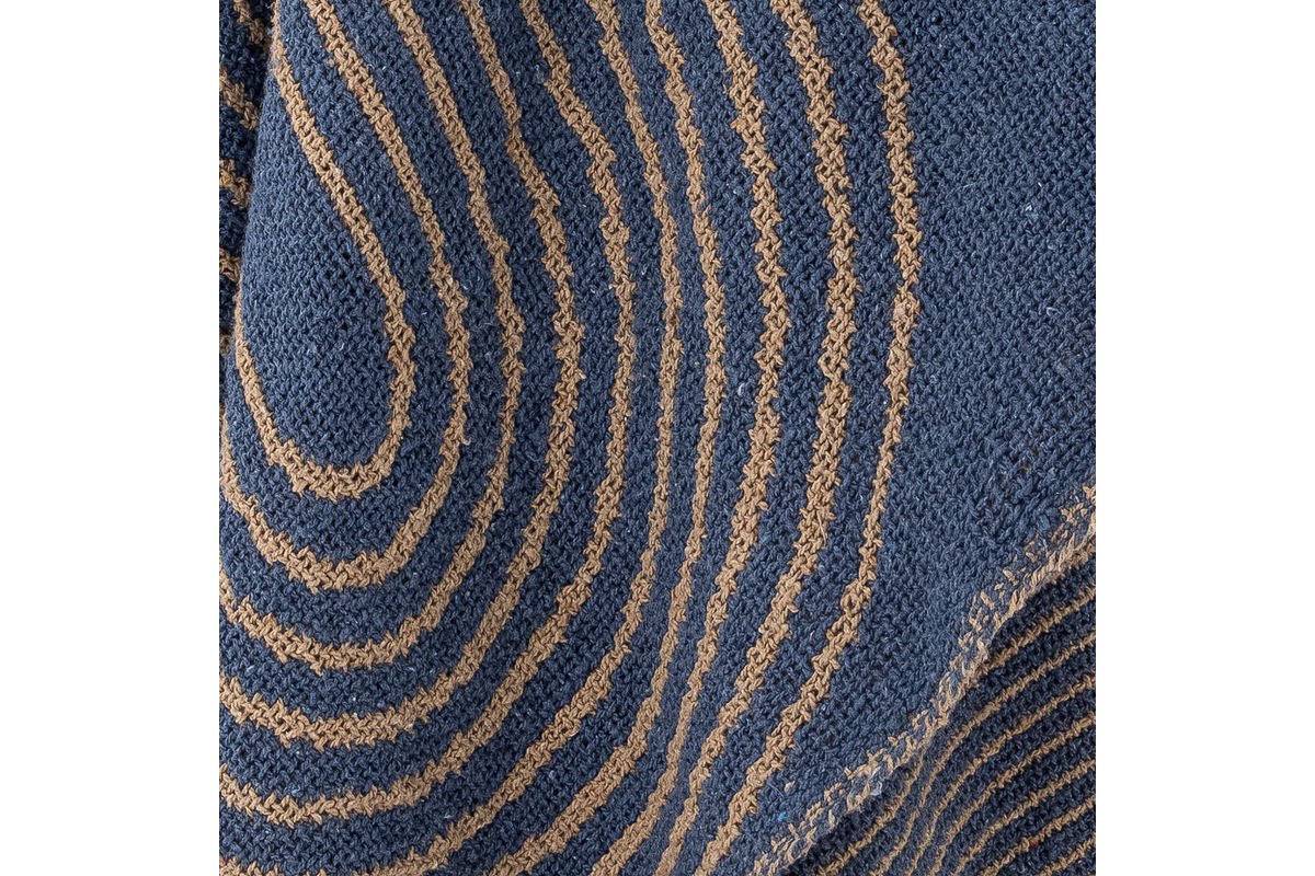 Überwurfdecke Nalu aus recycelter Baumwolle 160x130 Blau