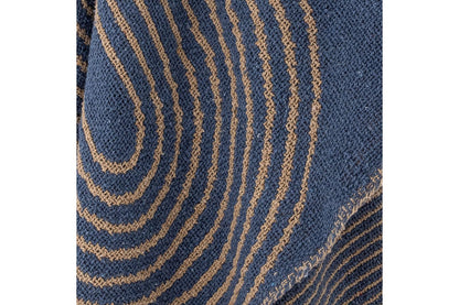 Überwurfdecke Nalu aus recycelter Baumwolle 160x130 Blau