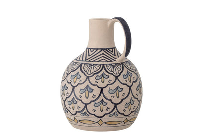 Filigrane Blaue Steingut Vase