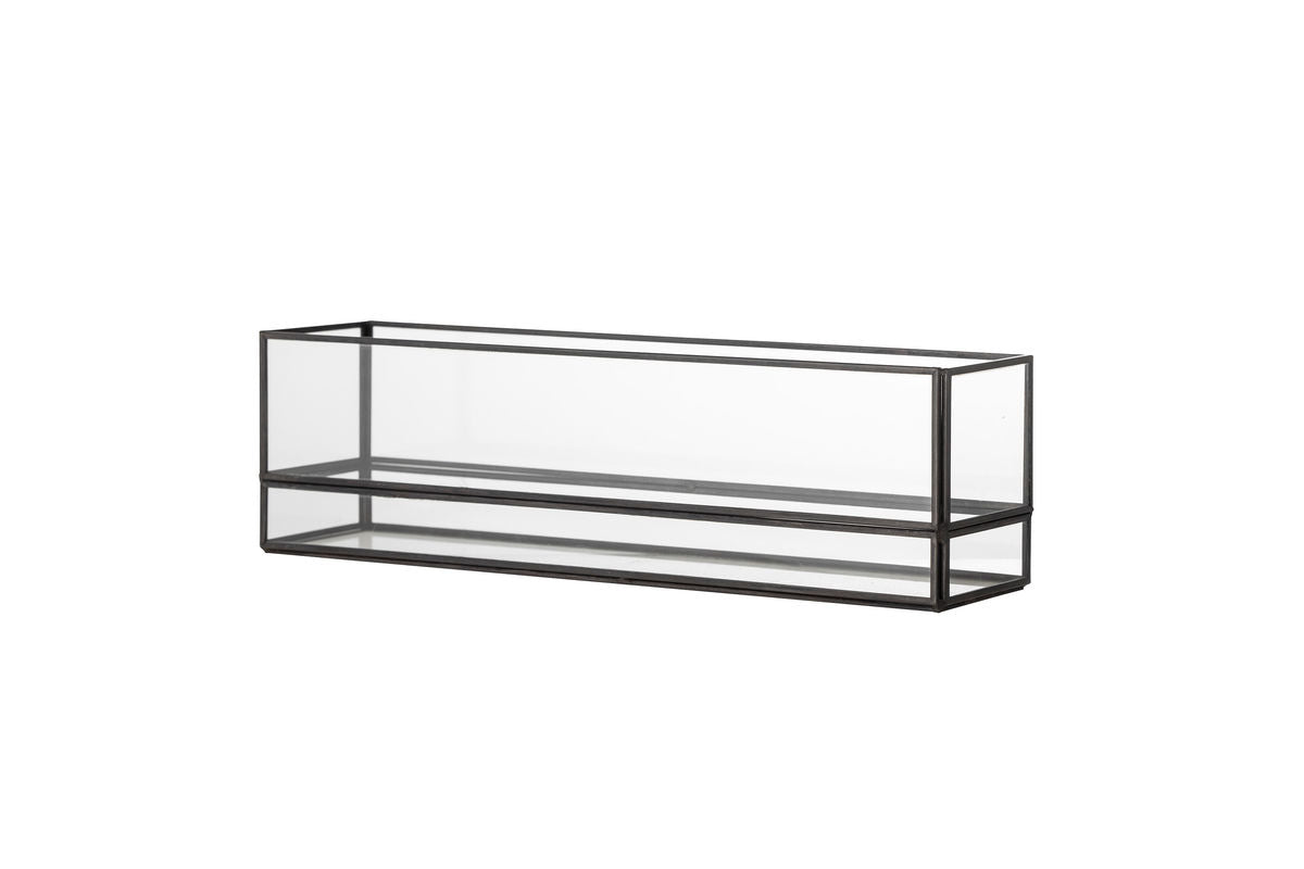 Luxusbetten24 Nysa Teelichthalter – Glas mit Schwarzem Rahmen, Schwarz