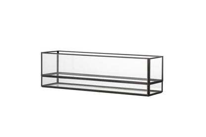Luxusbetten24 Nysa Teelichthalter – Glas mit Schwarzem Rahmen, Schwarz