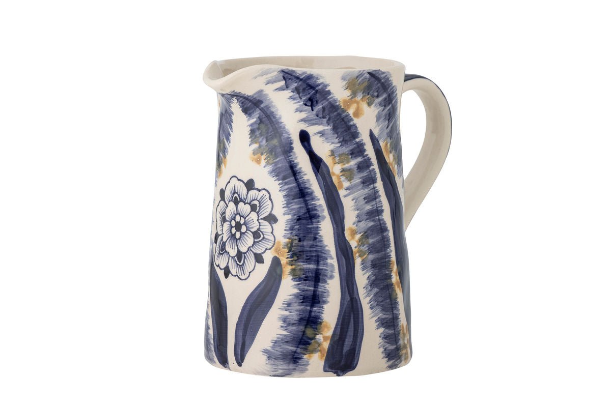 Luxusbetten24 BlueFlower Vase aus Blauem Steingut