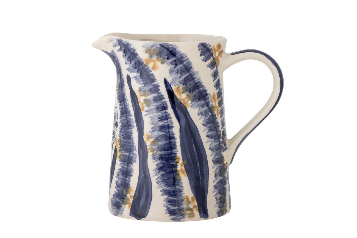 Luxusbetten24 BlueFlower Vase aus Blauem Steingut