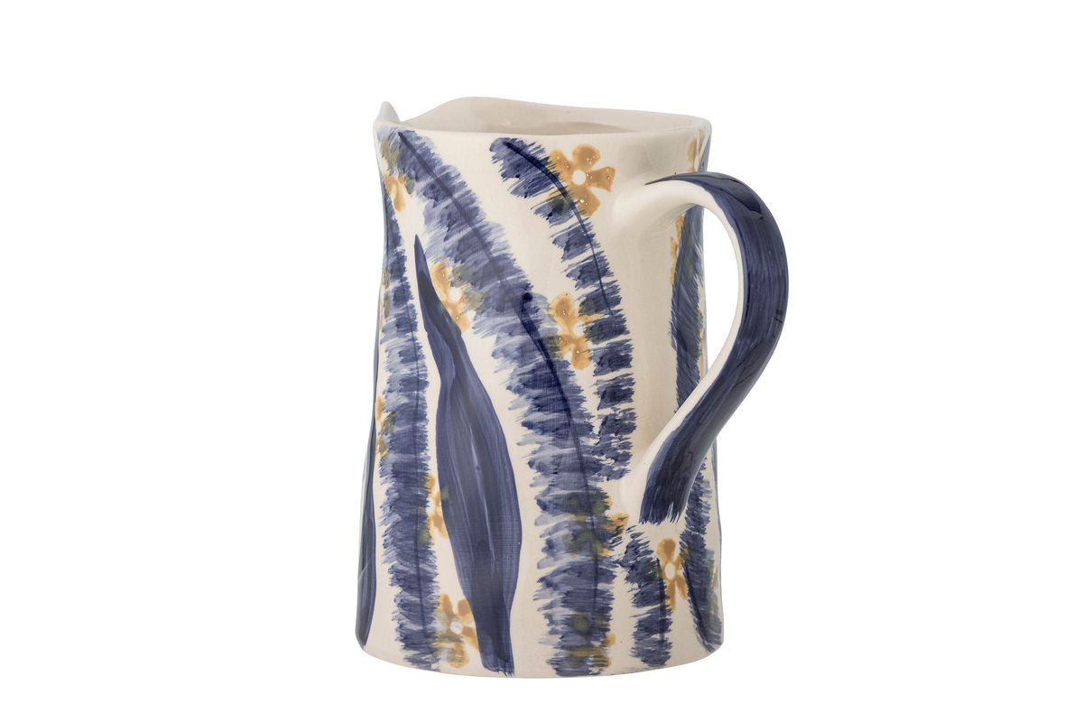 Luxusbetten24 BlueFlower Vase aus Blauem Steingut