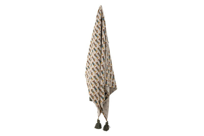 Luxusbetten24 Louie Überwurfdecke, Bunt, 160×130 cm, aus Recycelter Baumwolle