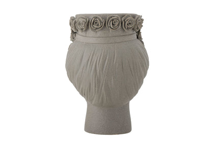 Vase Selin – Graues Steingut – Grau – für Wohnzimmer Dekoration