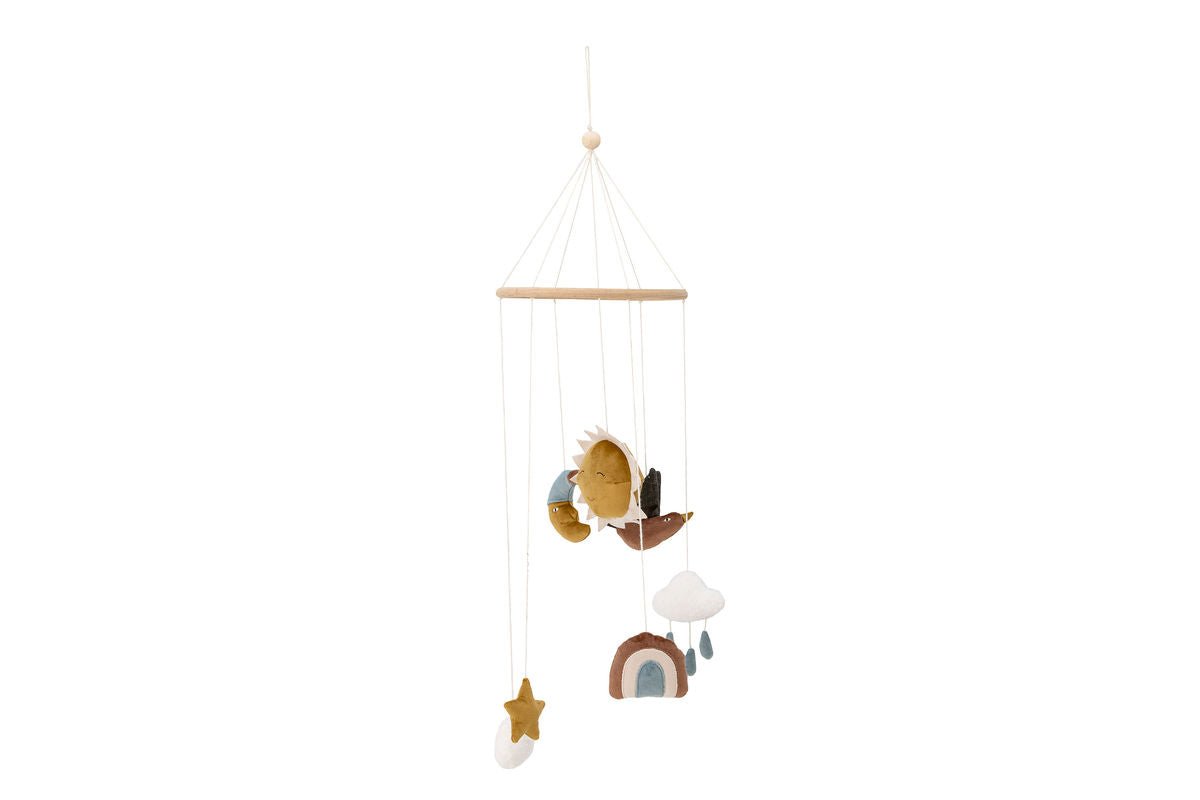 Luxusbetten24 Mobile Luma – Sanftes Baby-Mobile mit Sonne, Mond & Wolken